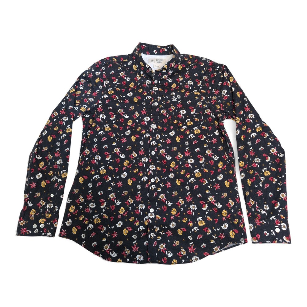 Penguin Men's Floral Button-Down Shirt, Size M